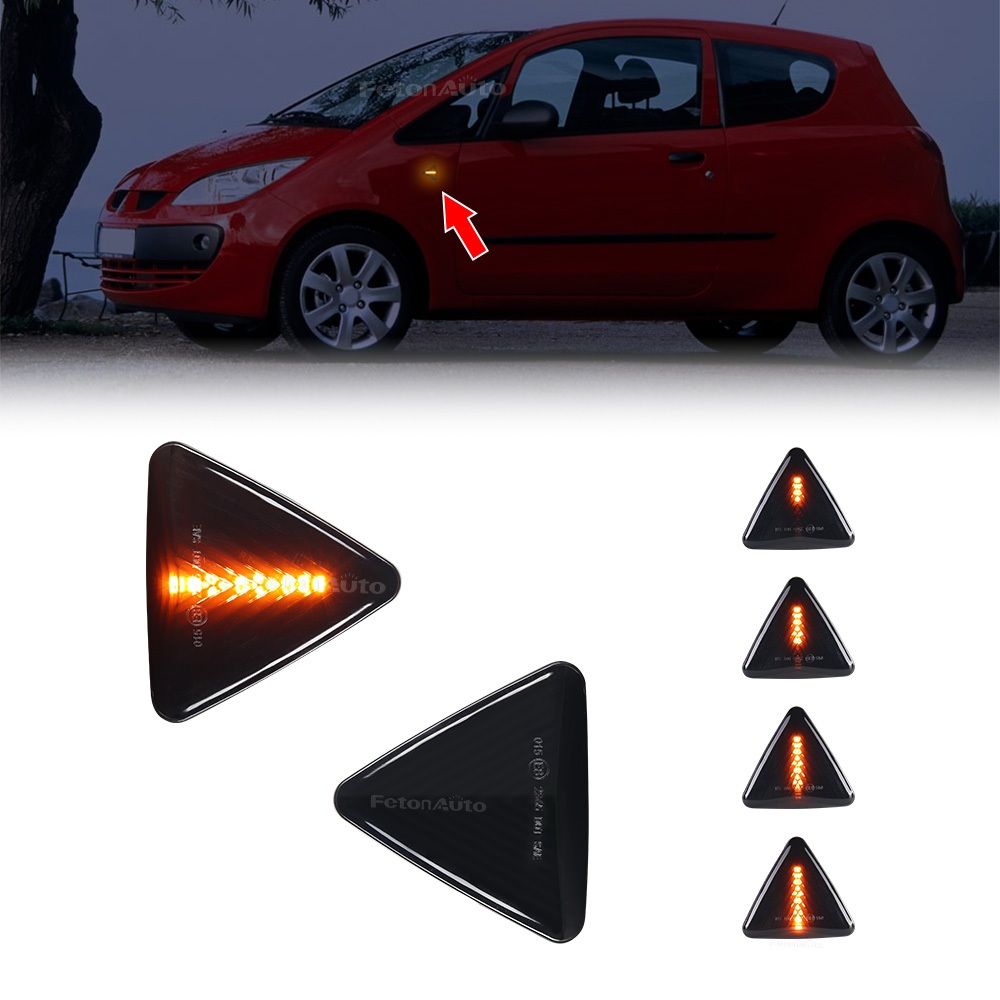 2 ชิ้นไฟเลี้ยวด้านข้าง LED แบบไดนามิกไฟเลี้ยวด้านข้างสําหรับ Mitsubishi Colt CZC CZ3 Z23 Z24 Z25 Z33