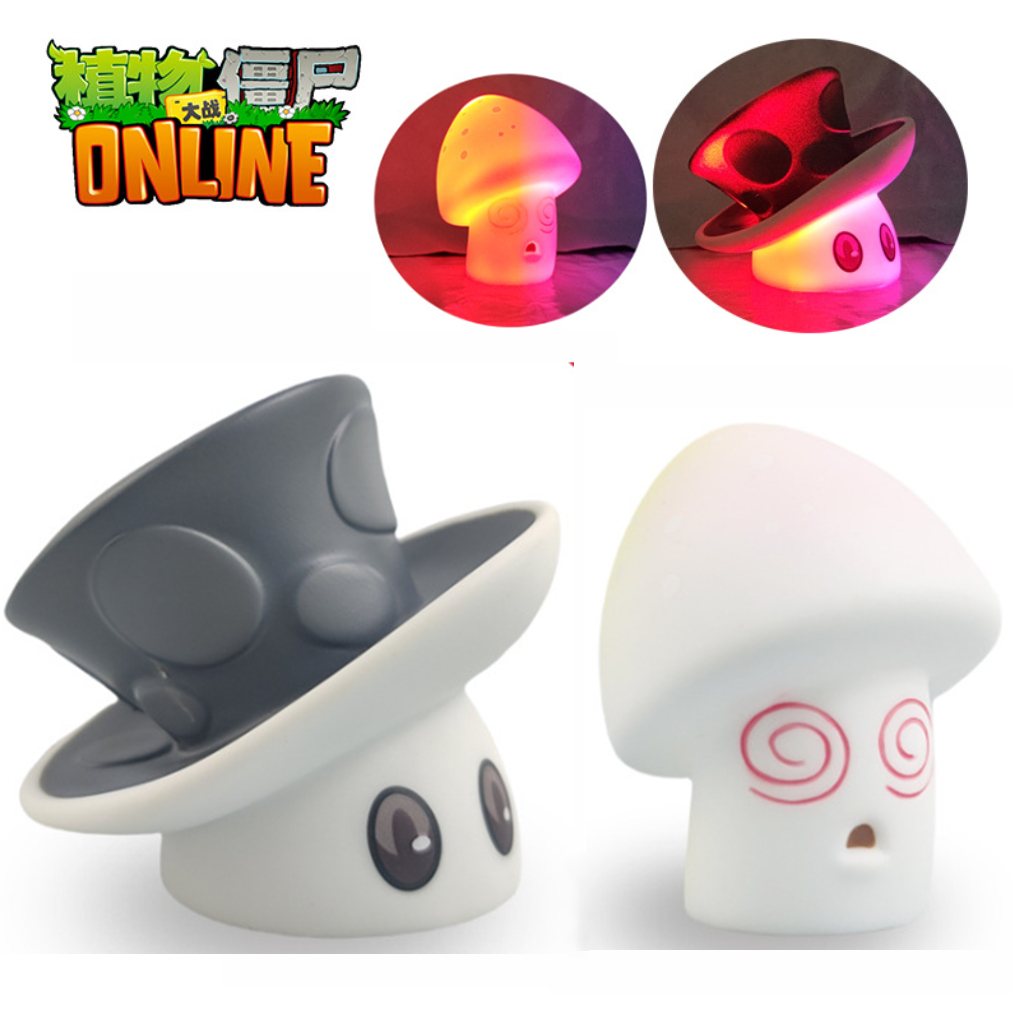 ใหม่ Plants vs Zombies ของเล่นตัวเลขการกระทําหุ่นยนต์ยางนุ่มของเล่นเห็ดวิเศษสามารถส่องแสงของเล่นแสง