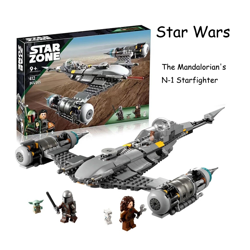 Star Wars Series 75325 The Mandalorians N-1 Starfighter (410+/ชิ้น) Building Block Assembly เครื่องประดับเด็กการศึกษาของเล่นผู้ใหญ่เด็กของขวัญ