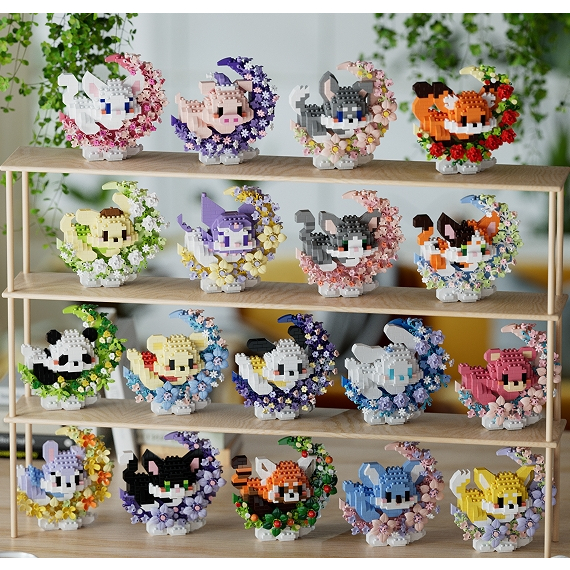 น่ารัก 3D Moon Animal Series Building Block ของเล่นของขวัญ