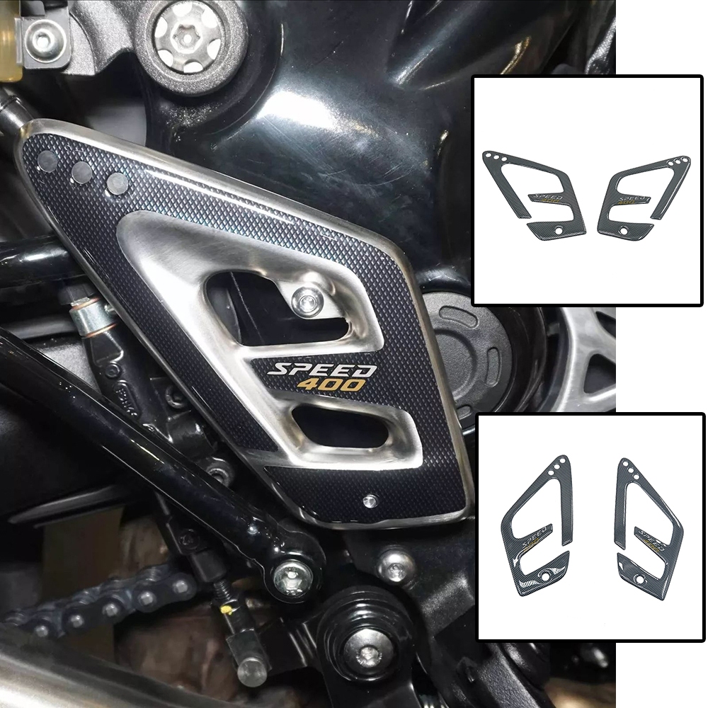 สําหรับ Triumph Speed 400 Speed400 2024 2025 รถจักรยานยนต์ 3D สติกเกอร์ Heel Pad สติกเกอร์ตกแต่ง