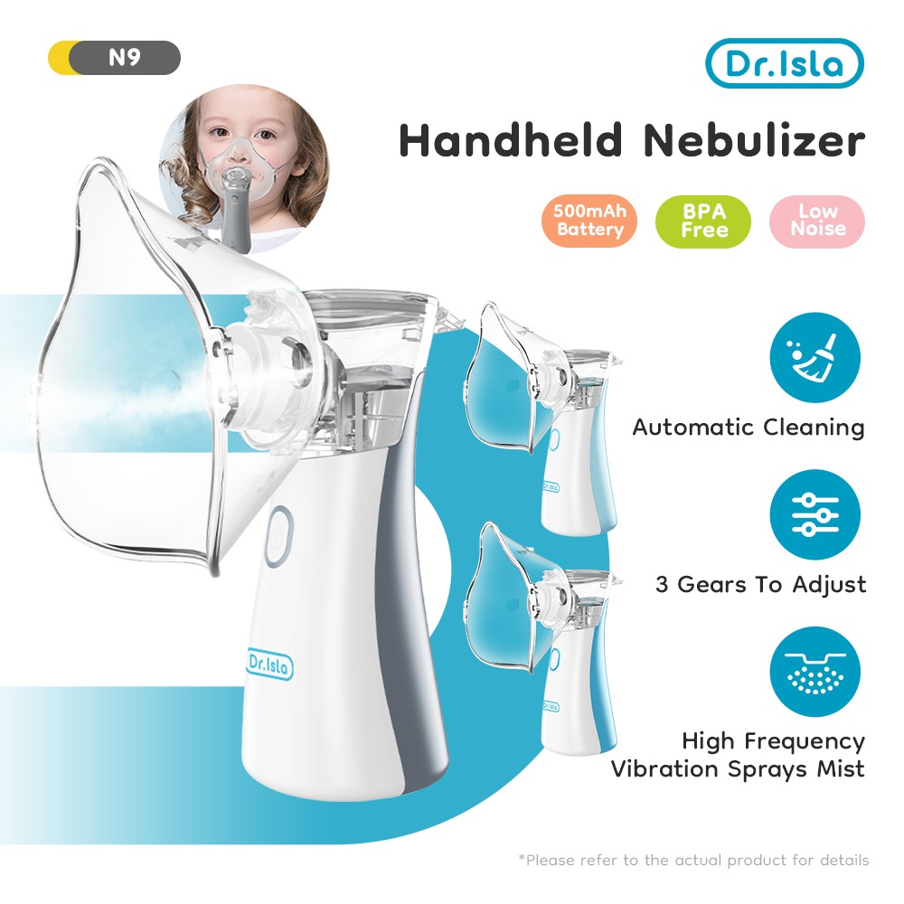 Dr.isla N9 เครื่องพ่นละอองยา Nebulizer Ultrasonic MESH เครื่องพ่นละอองออกซิเจน ขนาดพกพา ระบบอัลตร้าโซนิค เครื่องพ่นยาและช่วยหายใจ หายใจ