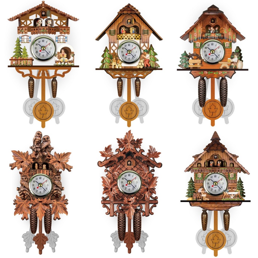 Adorelovepink Cuckoo Clock นาฬิกาแขวนหัตถกรรม Vintage Cuckoo Tree House Clock th