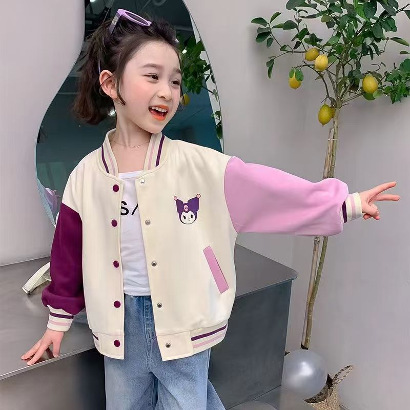 เด็กผู้หญิงฤดูใบไม้ร่วง คุโรมิ ชุดเบสบอลเด็กการ์ตูน มายเมโลดี้ เสื้อแจ็คเก็ต coat