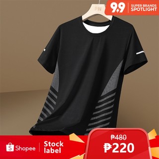 Stretch Breathable Quick Dry Sport T Shirt Men'S 2023 Short Sleeves Summer Casual Top Tees GYM Tshirt Clothes T-Shirt [2302]