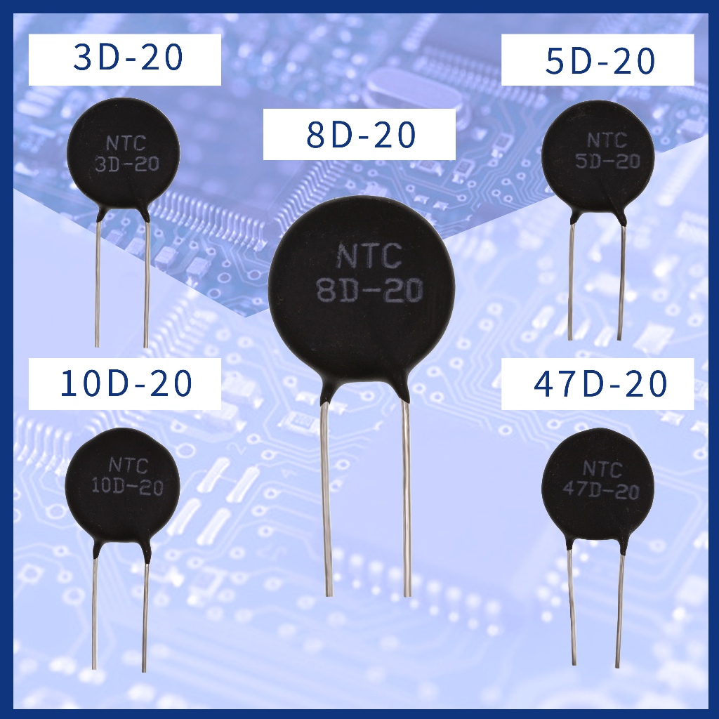 10 ชิ้น NTC  ตัวต้านทานความร้อน 3D-20 5D-20 8D-20 10D-20 47D-20 3 5 8 10 47 Ohm MF72 Power Direct คว