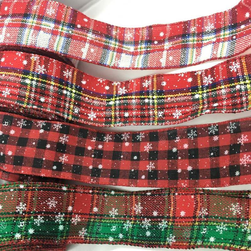 4 ซม.-6 ซม.2 เมตรแบบมีสาย Tartan Gingham ผ้าสก็อตริบบิ้นสําหรับทําด้วยมือ DIY Craft Christmas Bows ของขวัญบรรจุงานแต่งงานตกแต่ง