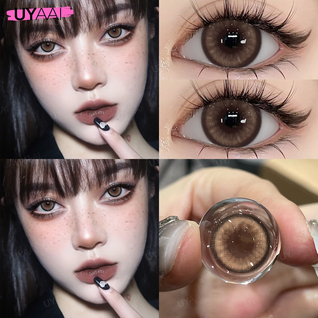 Uyaai คอนแทคเลนส์กระจกใส 0.00-5.00 องศา สําหรับแต่งหน้า 2 ชิ้น