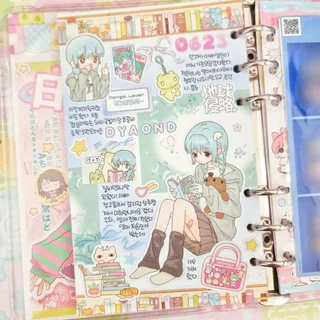 สติ๊กเกอร์สาวการ์ตูนน่ารัก สติ๊กเกอร์ตัวละครอนิเมะเกาหลี บัญชีมือเคสโทรศัพท์วางแผนสมุดภาพ ทําเอง สติ๊กเกอร์ตกแต่ง