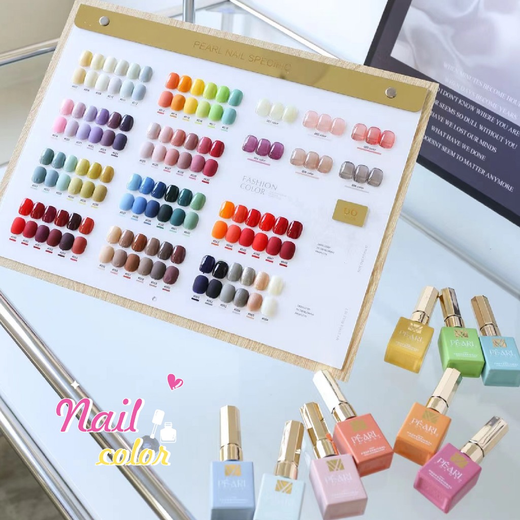 ชุดเพ้นท์เล็บสี PEARL66 15ml ฟรีการ์ดสี +1base+1top (กาวทาเล็บบรรจุภัณฑ์สีหนึ่งขวด)