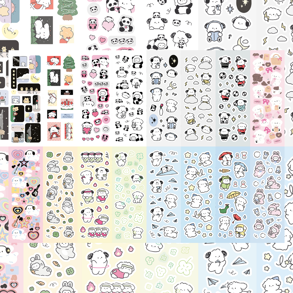 เกาหลียอดนิยมน่ารักเจ้าหญิงน้อยสีขาวสติกเกอร์การ์ตูนสัตว์สติกเกอร์กันน้ําบัญชีมือไดอารี่โน๊ตบุ๊ควางแผนสมุดภาพเครื่องเขียนทําเองตกแต่งสติก