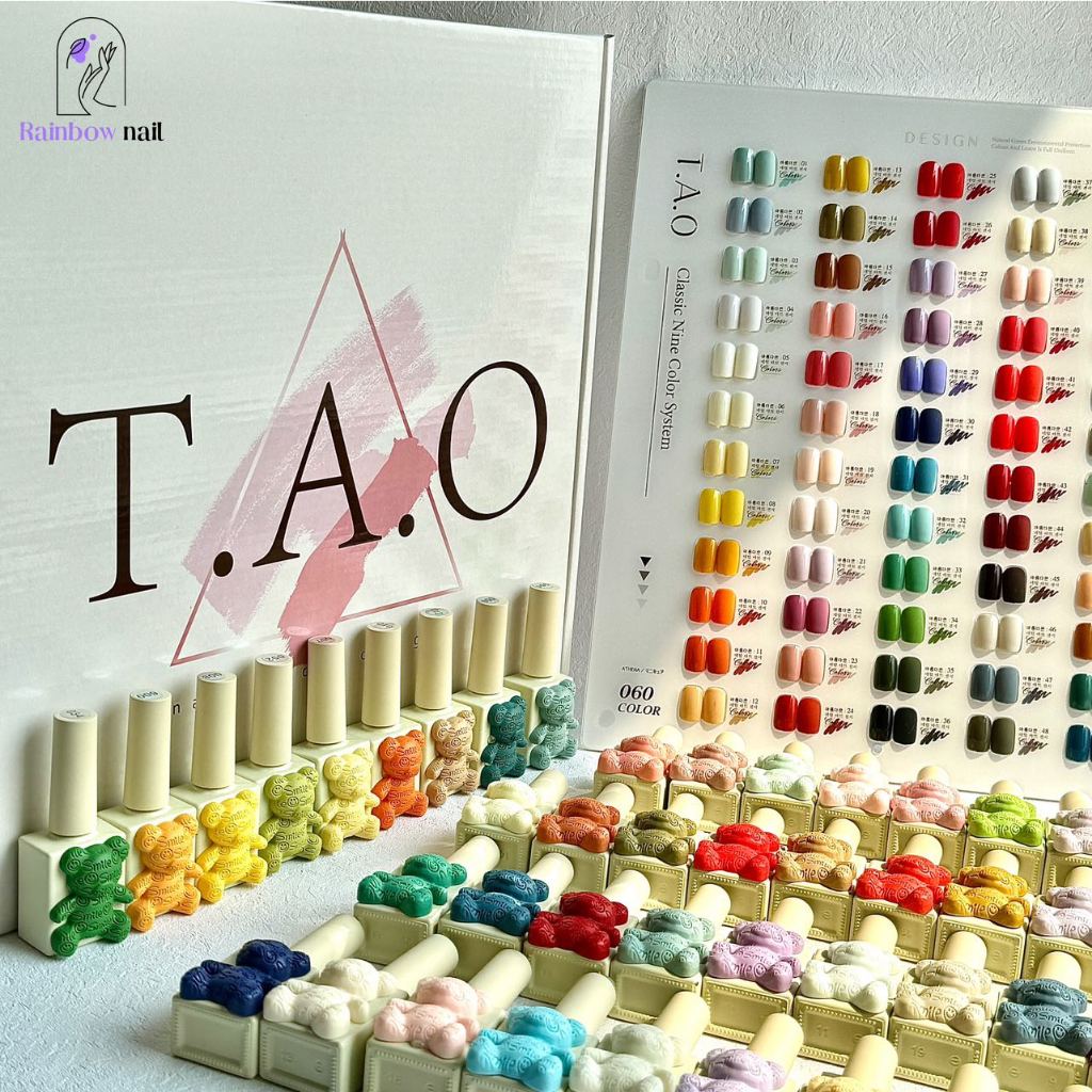 T.A.O หมีน้อย ชุดยาทาเล็บ 60 สี (15 มล/ขวด) การ์ดสีฟรี +TOP COAT+BASE COAT ชุดร้านทำเล็บ พร้อมส่ง