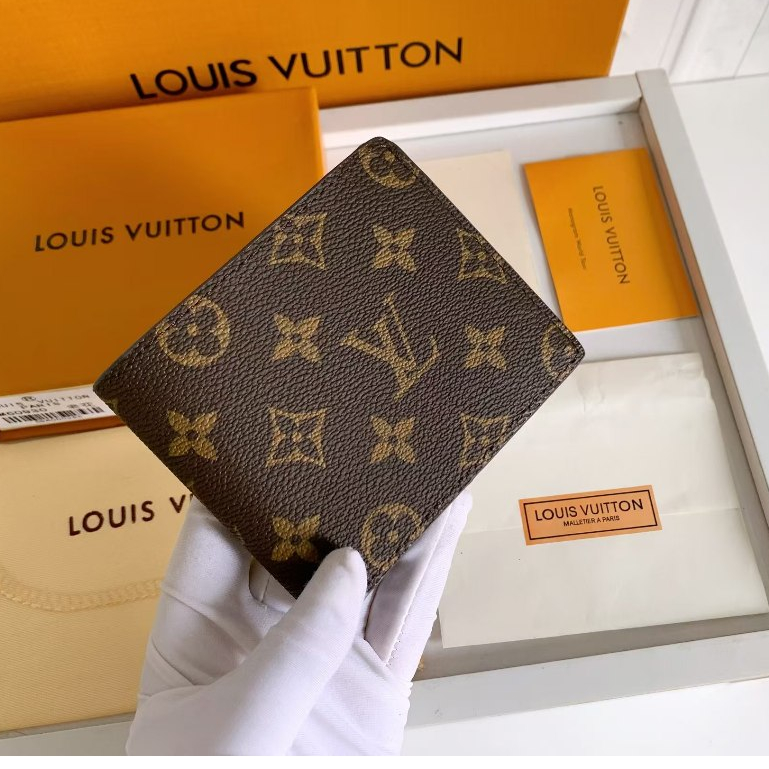 [ของแท้ดั้งเดิมพร้อมกล่องบรรจุภัณฑ์] Louis VUITTON Enveloppe Carte De Visite Classic Presbyopic พิมพ