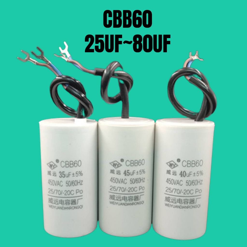ปั๊มมอเตอร์น้ํา Cbb60 Operation Capacitor 25uf ~ 80uf 450VAC 4593mm pxa6
