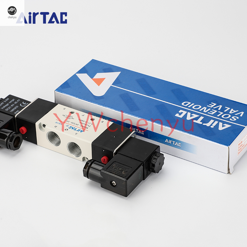 AirTAC Two-Digit Five-Way 24V โซลินอยด์วาล์ว 4V220-06 4V220-08 DC24V AC220V AC110V