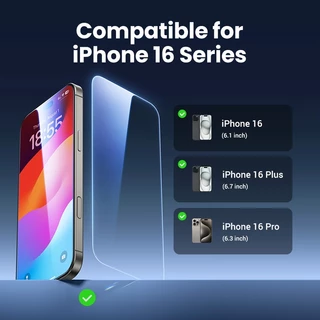 Ugreen ป้องกันหน้าจอสําหรับ iPhone 16 Series กระจกนิรภัยสําหรับ iPhone 16 Pro Max ป้องกันหน้าจอฟิล์ม