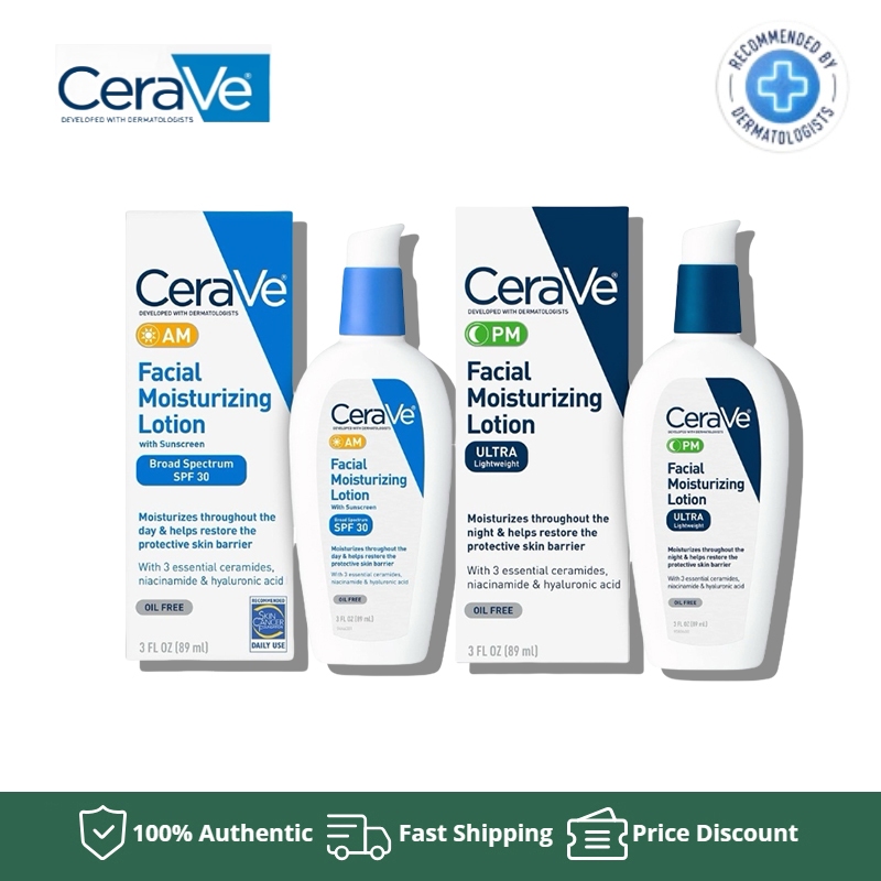 Cerave Facial Moisturizing Lotion AM|Pm 89ml คลีนเซอร์ คลีนซิ่ง มอยส์เจอร์ไรซิ่ง ซูทติ้ง บํารุงผิว