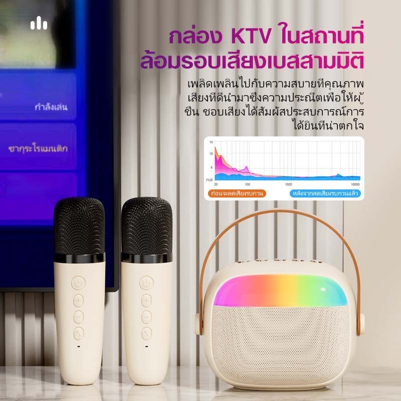 👉ซื้อโปรเจคเตอร์รับฟรี🌼 ลำโพงบลูทูธ ไมโครโฟน RGB มินิ แบบพกพา ไมโครโฟนคู่ ลำโพงคาราโอเกะไร้สายกลางแจ้งขนาดเล็ก ส่งเร็ว ส่งไว - รูปที่ 5
