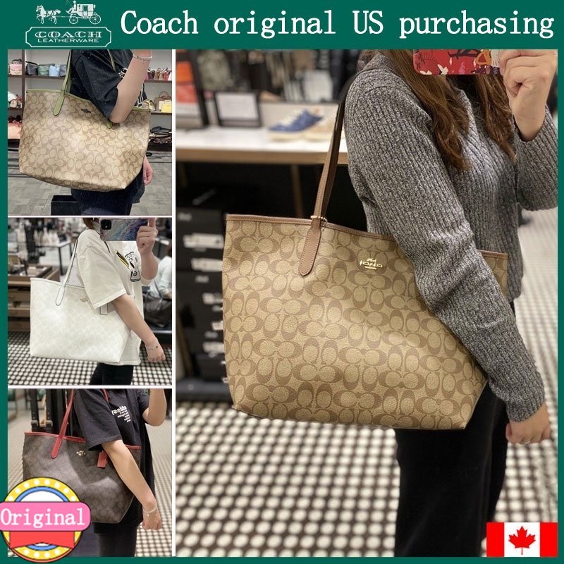 แท้💯%💖 COACH F58292 สุภาพสตรีกระเป๋าถือกระเป๋าช้อปปิ้งขนาดใหญ่กระเป๋าแฟชั่น กระเป๋าสะพายหลัง