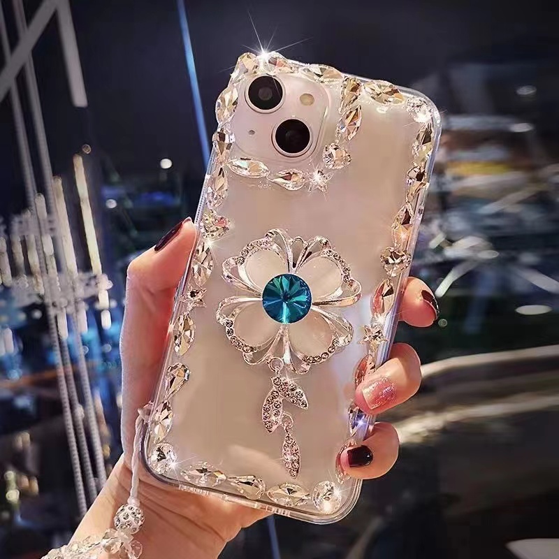 แฟชั่นหรูหราrhinestoneเคสโทรศัพท์สําหรับiphone 16 15 14 13 12 11 Pro Max 15 Plus XR 7Plus 8Plusปลอกคริสตัลเพชรทําด้วยมือกรณีฝาครอบ