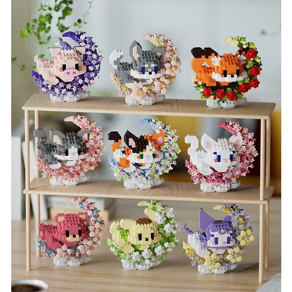 การ์ตูนคริสต์มาส Q-version สัตว์เล็ก series building block ของเล่นของขวัญ