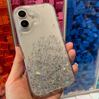เคสโทรศัพท์มือถือ TPU นิ่ม แบบใส ประดับกลิตเตอร์ วิบวับ สําหรับ iphone 16 Pro Max 16 15 Pro Max 14 13 11 12 Pro MAX X XR XS MAX 8 7 6 6s Plus 12 mini