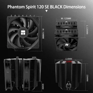 Thermalright PS120 SE สีดําหม้อน้ํา CPU Dual tower Cooler 76 มม.ท่อความร้อน CPU Air Cooler Dual PWM พัดลมคอมพิวเตอร์ Cooling ความเร็วสําหรับ AMD AM4 AM5/Intel 1700/1150/1151/170/17XX