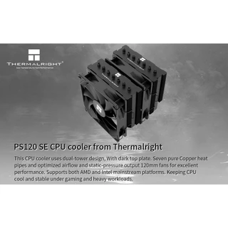 Thermalright PS120 SE สีดําหม้อน้ํา CPU Dual tower Cooler 76 มม.ท่อความร้อน CPU Air Cooler Dual PWM พัดลมคอมพิวเตอร์ Cooling ความเร็วสําหรับ AMD AM4 AM5/Intel 1700/1150/1151/170/17XX