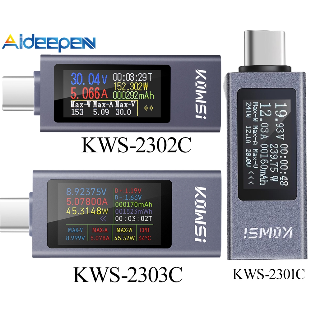 Aideepen KWS-2301C/KWS-2303C/KWS-2302C Multi-function จอแสดงผลดิจิตอลแรงดันไฟฟ้าแอมป์มิเตอร์ Power M