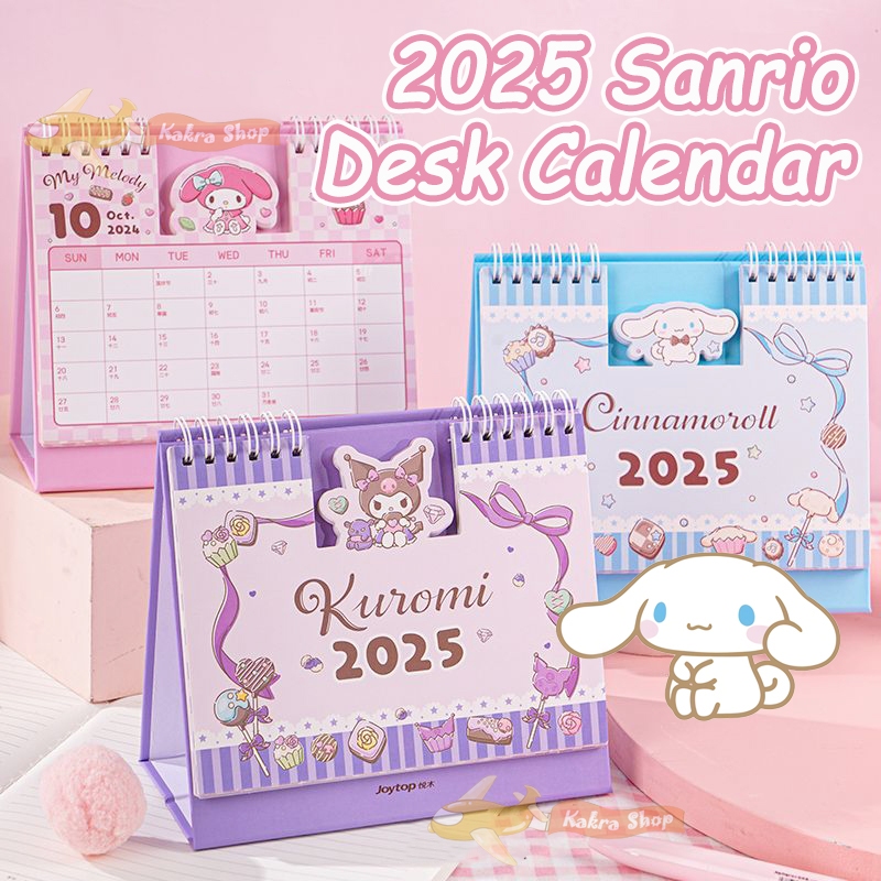 2025 Sanrio Calendar การ์ตูน ปฏิทินเดสก์ท็อป ซานริโอ ปฏิทินตั้งโต๊ะ ตารางเวลาขนาดใหญ่