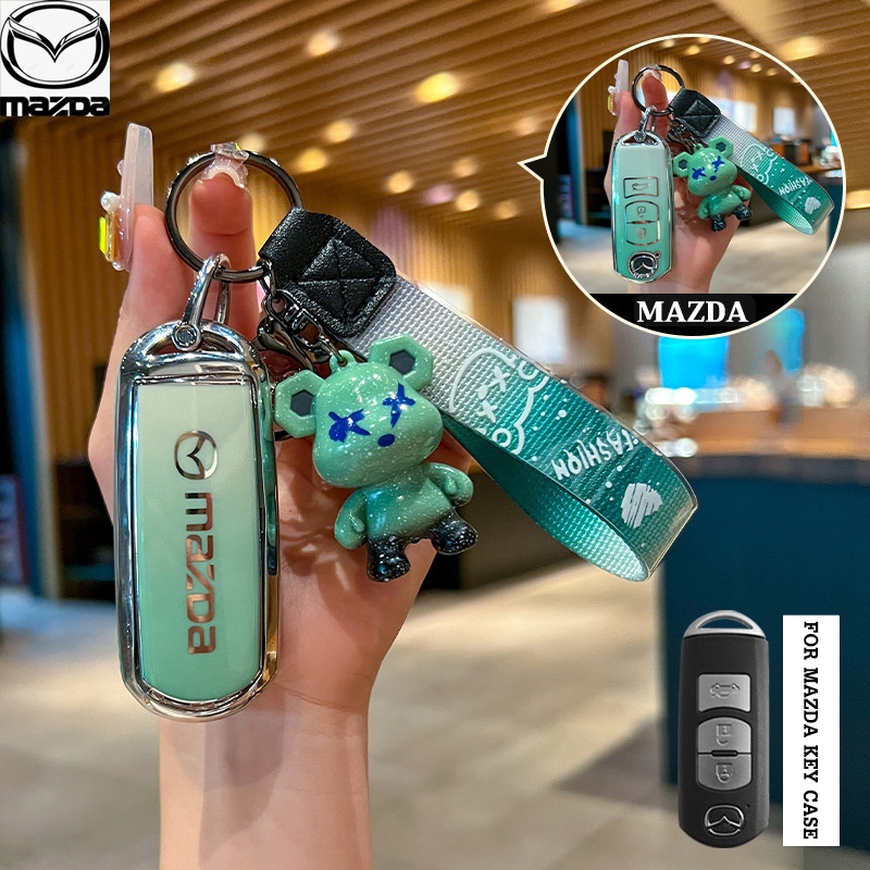 Mazda 3 ปุ่ม TPU ฝาครอบกุญแจรถสําหรับ Mazda 2/Mazda 3/CX-5 key Case Keyless Smart Entry key