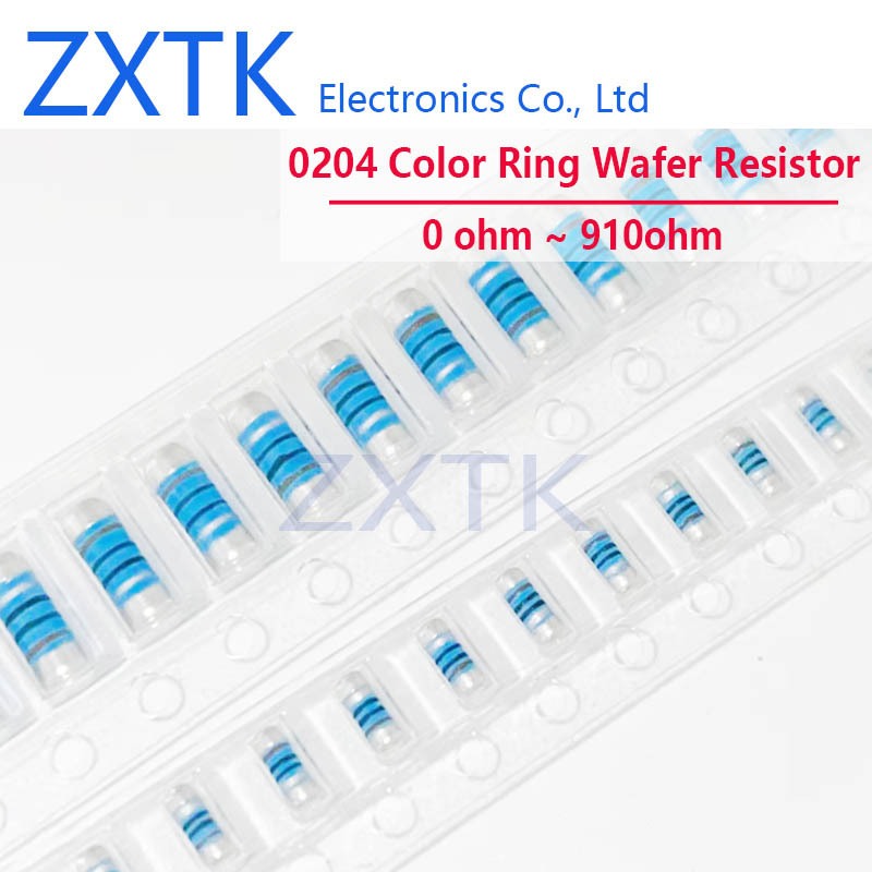 20PCS 0204 สีแหวนเวเฟอร์ Resistor SMD 1% 0R - 910R โอห์ม 1R 1.5R 3.3R 10R 15R 20R 33R 56R 100R 120R 