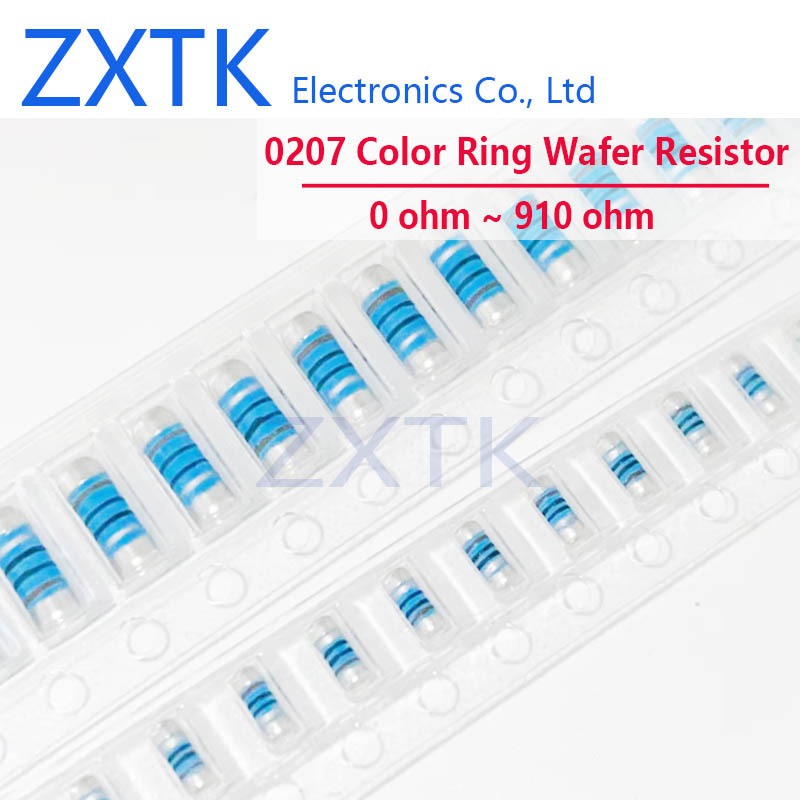 20PCS 0207 สีแหวนเวเฟอร์ Resistor SMD 1% 0R - 910R โอห์ม 1.2R 1.5R 1.8R 2R 2.2R 2.7R 3R 10R 15R 24R 