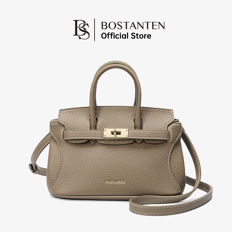 [มาใหม่]Bostanten กระเป๋าสตรีแฟชั่นลายลิ้นจี่ ดีไซน์ล็อคสวยงาม กระเป๋าถือสตรี
