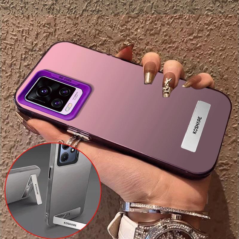 เคส Case สำหรับ VIVO V20 Pro v20se v23e V23 V21 5g โทรศัพท์ปลอกฮาร์ด Case TPU ป้องกันเรียบกันกระแทกปกการออกแบบใหม่ความงามกับผู้ถือหรูหรา cycbzj02