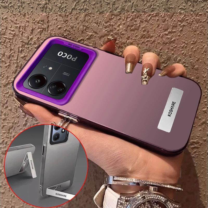 เคส Case สำหรับ poco C65 5g redmi 13C POCO X6 Pro poco M6 Pro 5g 2023 โทรศัพท์ปลอกฮาร์ด Case TPU ป้องกันเรียบกันกระแทกปกการออกแบบใหม่ความงามกับผู้ถือ CYCBZJ02หรูหรา
