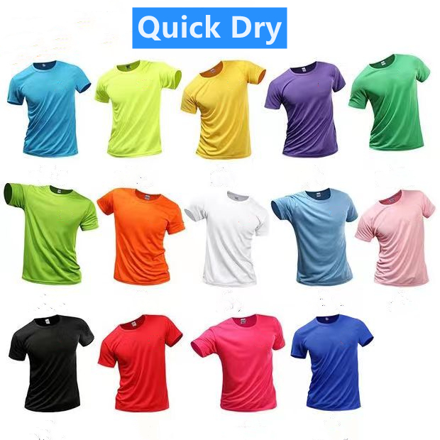 เสื้อยืดแห้งเร็ว, Unisex, ชุดกีฬา, ระบายอากาศได้, เสื้อวิ่ง, สบาย, พลัสไซส์, คอกลม