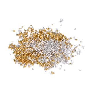 Monja 12 กริด/ล้อตกแต่งเล็บ Mini รอบลูกปัด เล็บออกแบบอุปกรณ์เสริมทองเงินลูกปัดเครื่องประดับ