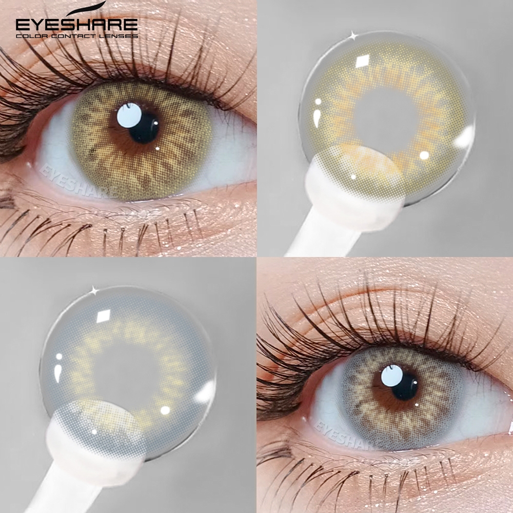 Eyeshare 1 คู่สีคอนแทคเลนส์ Taylor Series Brown Eyes เลนส์สีเทาสีเขียวนักเรียนรายปีเครื่องสําอางตาธรรมชาติ