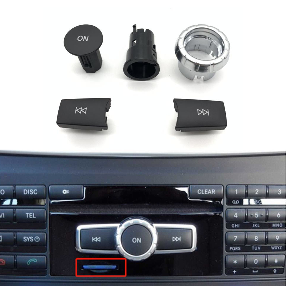คอนโซลรถ CD แผงมัลติมีเดียปุ่มสวิทช์ Sequins Volume ON ปุ่ม Fit สําหรับ Mercedes Benz AB GLA ML GL CLA CE Class W204 W212 W176 W246 W156 W166 W207 GLK X204