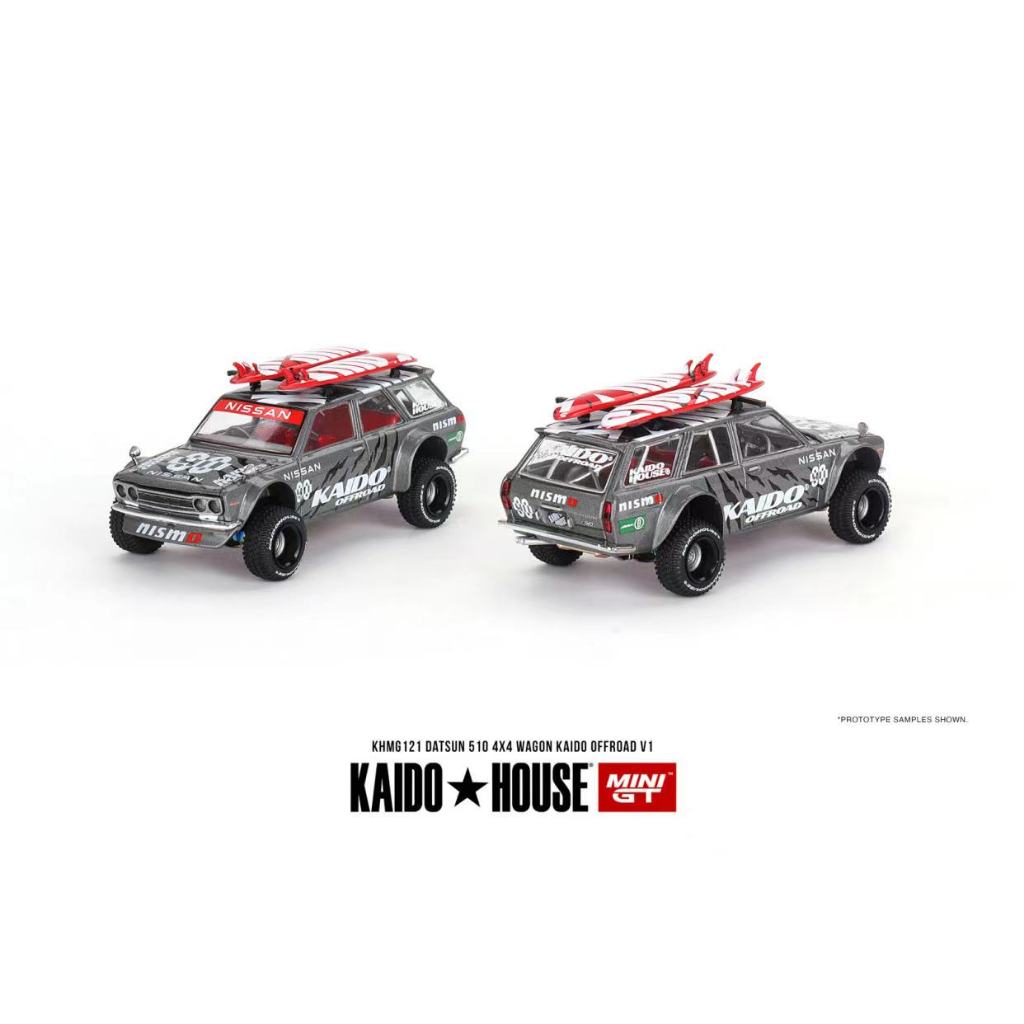 Kaido House + MINIGT รถรุ่น Datsun KAIDO 510 Wagon 4x4 Kaido Offroad V1 โลหะผสม Die-Cast รถ