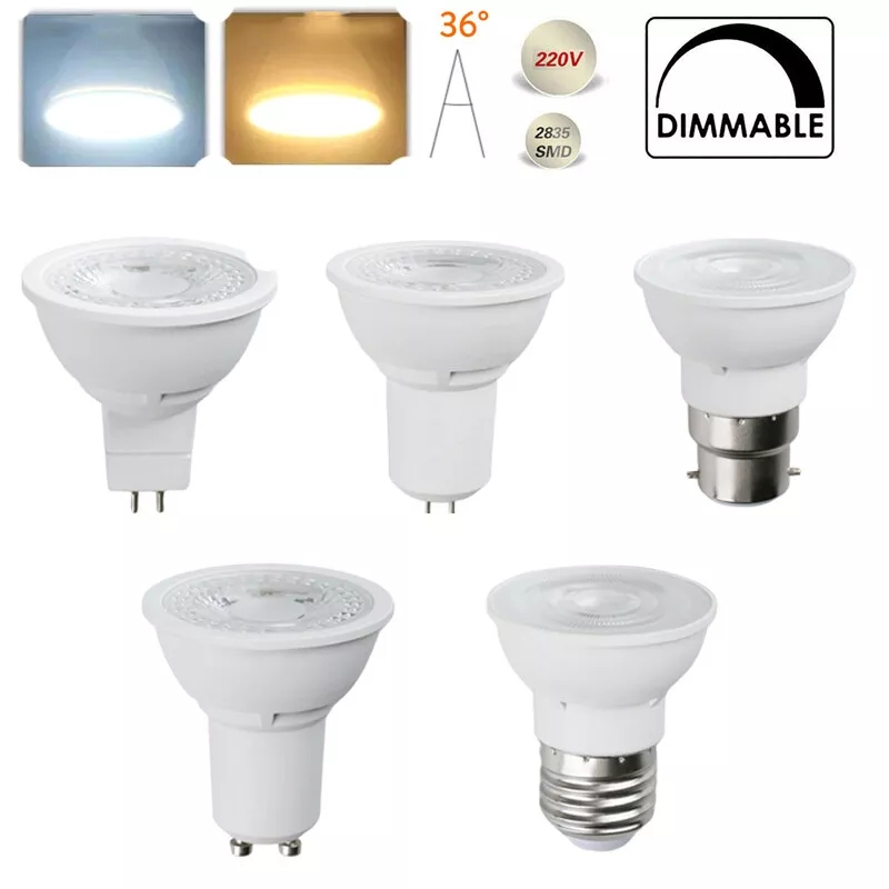 หลอดไฟสปอตไลท์ LED หรี่แสงได้ Alumium GU10 หลอดไฟฉุกเฉิน 7W 220V Warm White GU5.3 E27 4000K MR16 Cool Light B22 Neutral Night Lights ประหยัดพลังงานสําหรับตกแต่งบ้าน