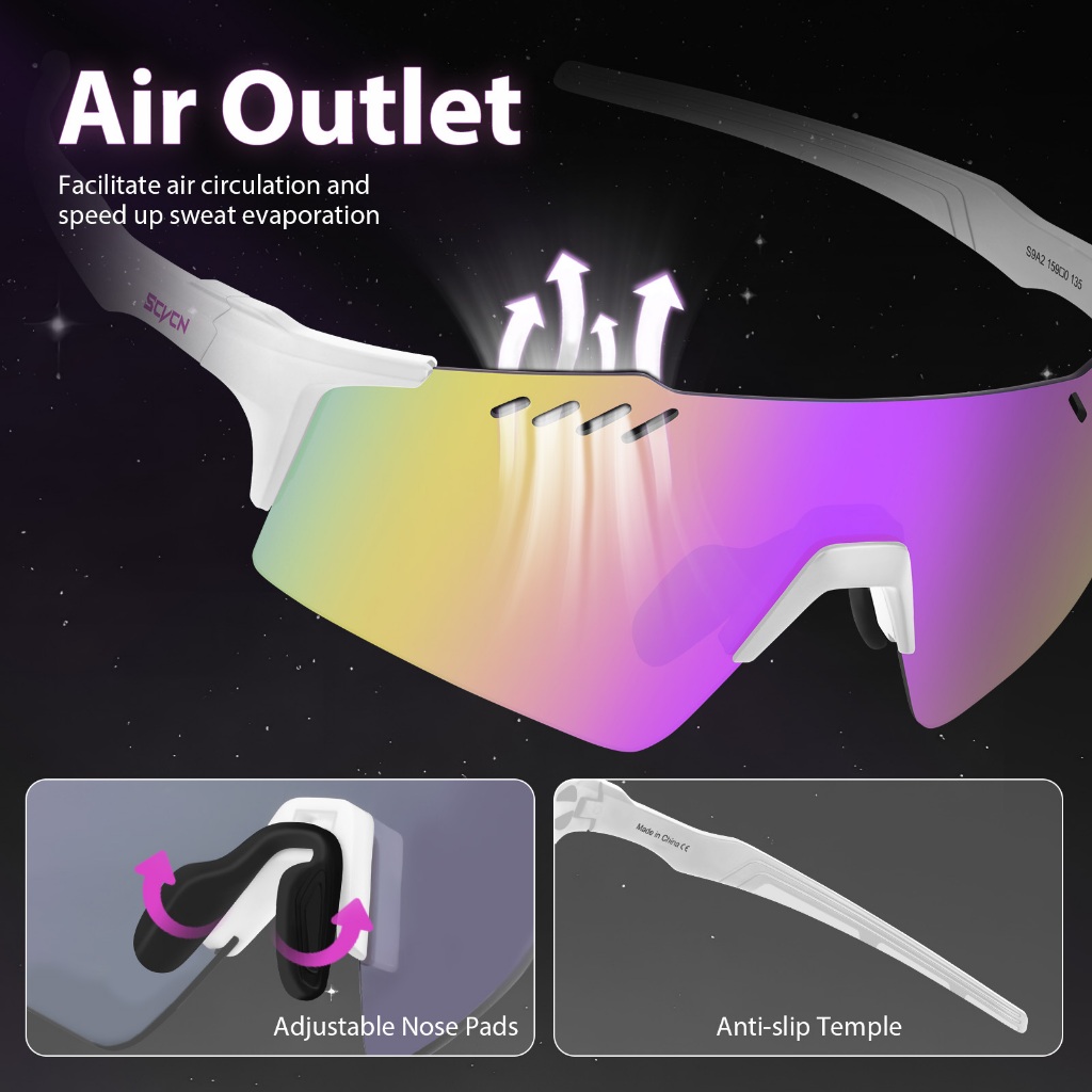 Scvcn แว่นตาขี่จักรยานแว่นตากันแดดจักรยานกลางแจ้ง UV400 แว่นตากีฬาผู้ชาย MTB แว่นตากันแดดขี่จักรยานผู้หญิงแว่นตาจักรยานเสือหมอบ - รูปที่ 6