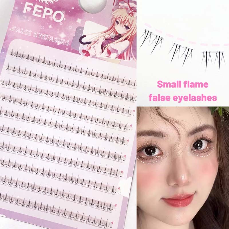 FEPO 10 แถวขนตาปลอมคลัสเตอร์เดี่ยว EyeLash ขนตาล่างธรรมชาติ 3 มม.-6 มม.