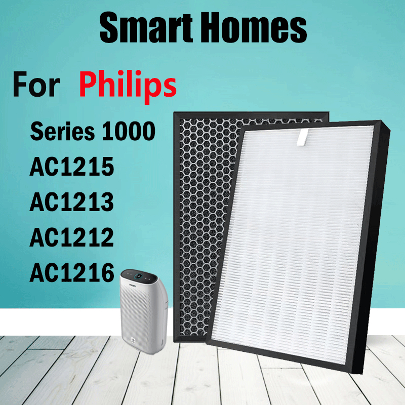 สําหรับ Philips ไส้กรองเครื่องฟอกอากาศ AC1215 FY1410 แผ่นกรอง HEPA ไส้กรองถ่านกัมมันต์ อุปกรณ์เสริมทดแทน