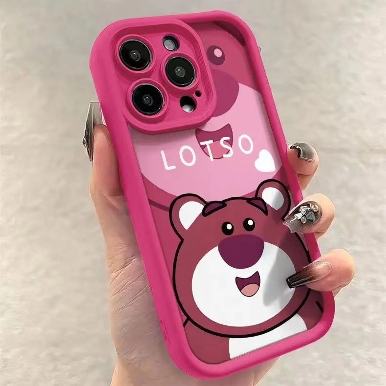 เคส Vivo Y100 5GY17S V21 5G V23 5G V29E 5G Y51S Y53S ซิลิโคนป้องกันการตกน่ารักหมีกรณีโทรศัพท์
