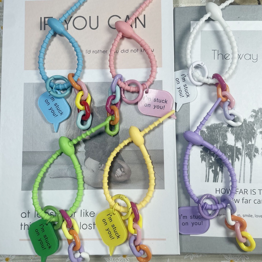 น่ารักสีลูกกวาดซิลิโคนนํามาใช้ใหม่กระเป๋าพวงกุญแจที่สวยหรูเชือกขนาดเล็กเชือกเส้นเล็กพวงกุญแจรถพวงกุญแจ