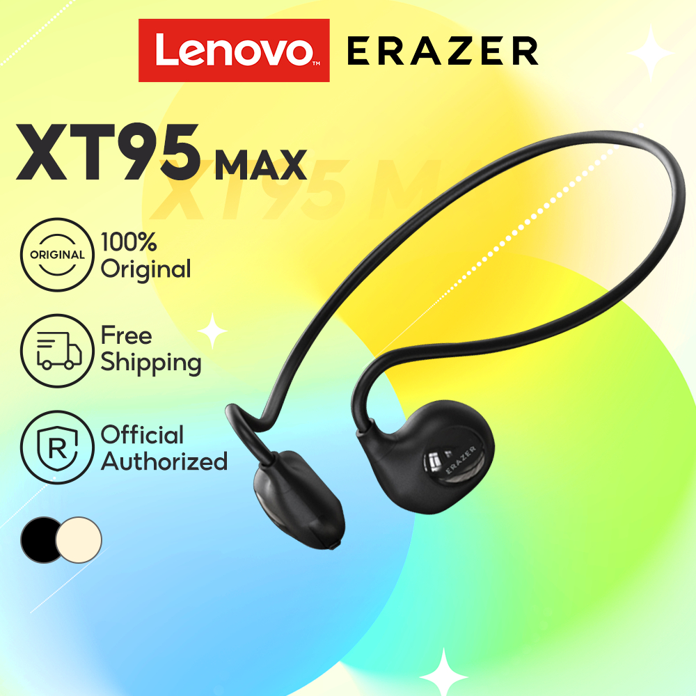 Lenovo Erazer XT95 Max Air Conduction หูฟัง True Wireless สายคล้องคอ Sweatproof บลูทูธ 5.3 หูฟังกีฬา IPX5 แบตเตอรี่ยาวชุดหูฟังพร้อมไมโครโฟน
