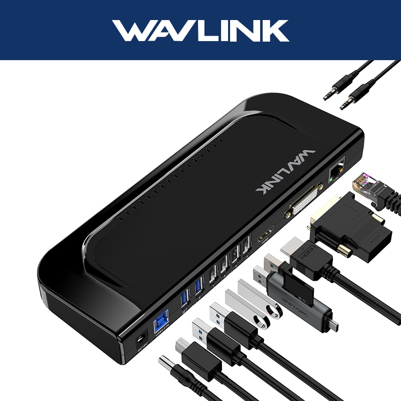 Wavlink 13-in-1 Universal Docking Station Thunderbolt 3&4 USB4 HDMI DVI/VGA 5Gbps USB Gigabit Ethern