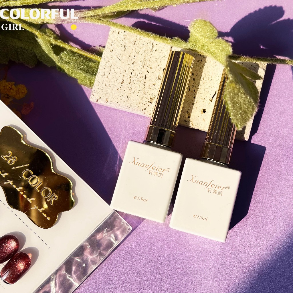 【พร้อมส่ง】XUANFEIER 28สี     สีลูกแก้ว ฟรีชาร์ทสี  Cat eye   แม่เหล็ก เอฟเฟกต์มันเงามาก - รูปที่ 6
